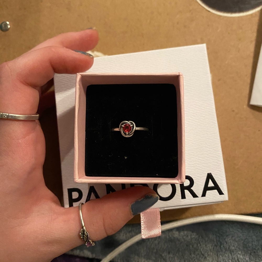 Pandora Silver Ring July birth stone